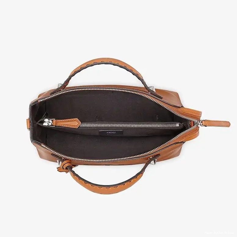 Affordable Bag The Boston Way ROMA Calf Medium Brown In Leather Logo Fendi By 0704